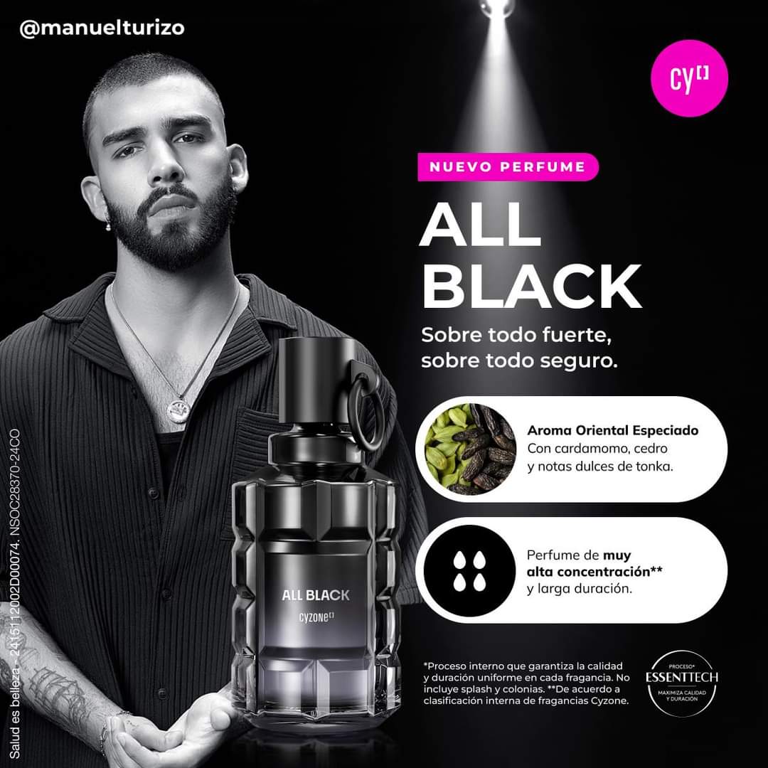 Perfume de Hombre All Black 90 ml