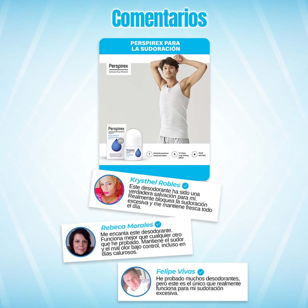 Perspirex ORIGINAL - Desodorante Medicado para Bloquear la sudoración Normal a Media