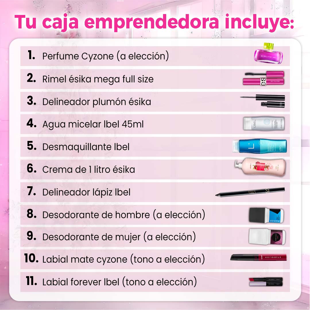 Caja emprendedora Esika, Lbel y Cyzone (Personalizada)