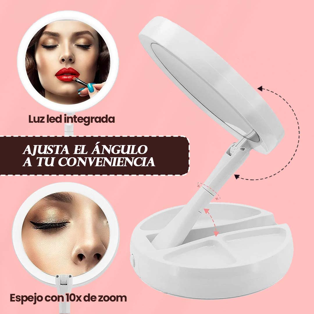 ESPEJO PLEGABLE CON LUZ LED