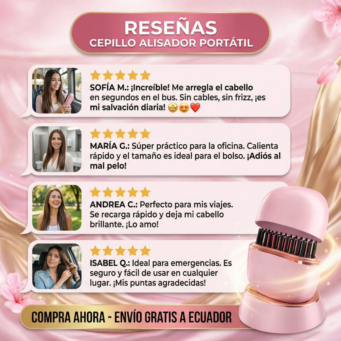 CEPILLO CALIENTE PORTATIL PARA CARTERA 🎁PROMO LANZAMIENTO🎁