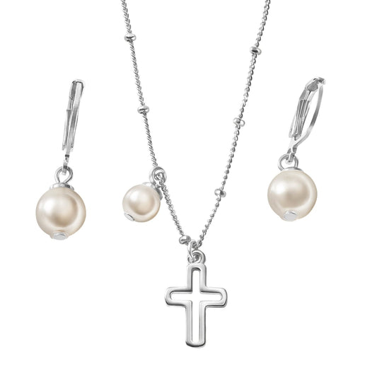 Set Collar + Aretes Holy Silver