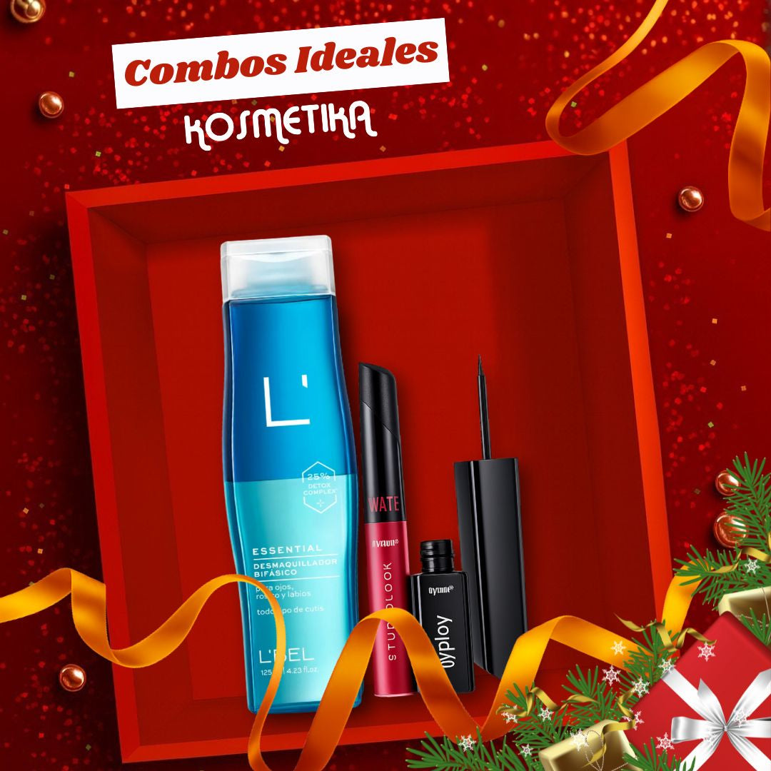 Combo 9- Desmaquillante bifásico+labial mate permanente+Delineador Plumón