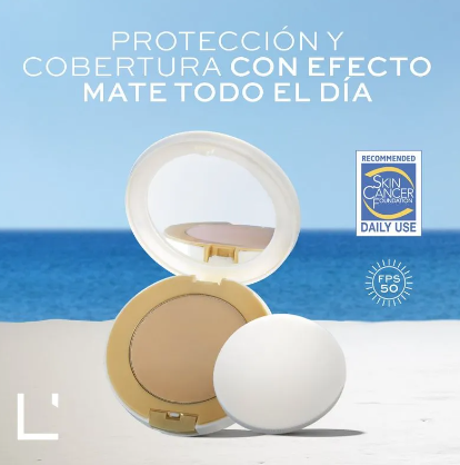 Protector Solar tipo BASE de maquillaje FPS50 TONO MEDIUM Defense Total LBEL