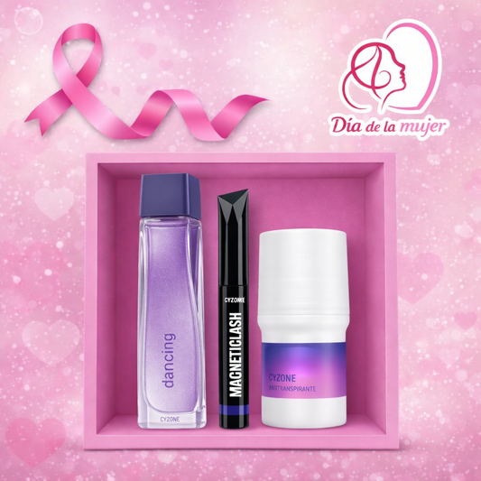 Combo 4+ Perfume Dancing Nigth+ rímel negro Cyzone+Desodorante