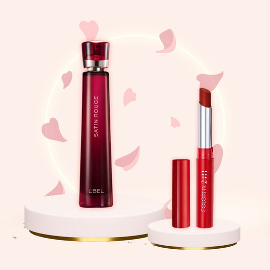 Perfume Satin ROUGE + Labial Colorfix Rojo imparable
